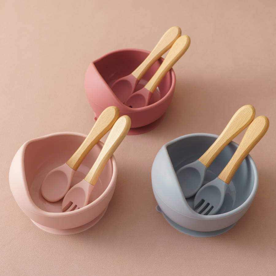 Baby Food Dinner - 3 Stück Baby Silikon Dinner Set