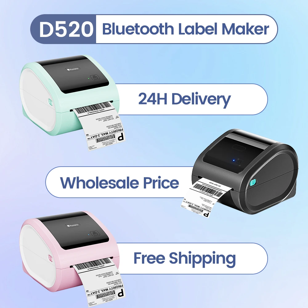 Baby Food Label - Kabelloser Bluetooth-Versanddrucker Phomemo D520BT Thermo-Etikettendrucker für
