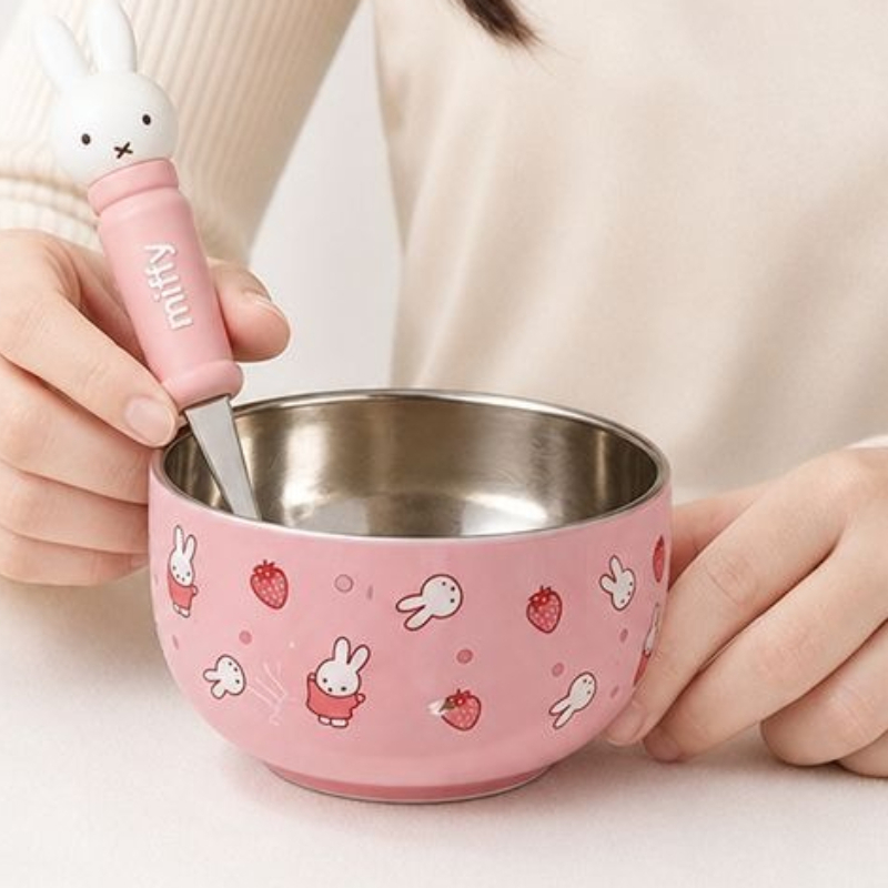 Baby Food Japan - Cartoon Kawaii Miffy Edelstahl-Schüssel für Babynahrungsergänzung,