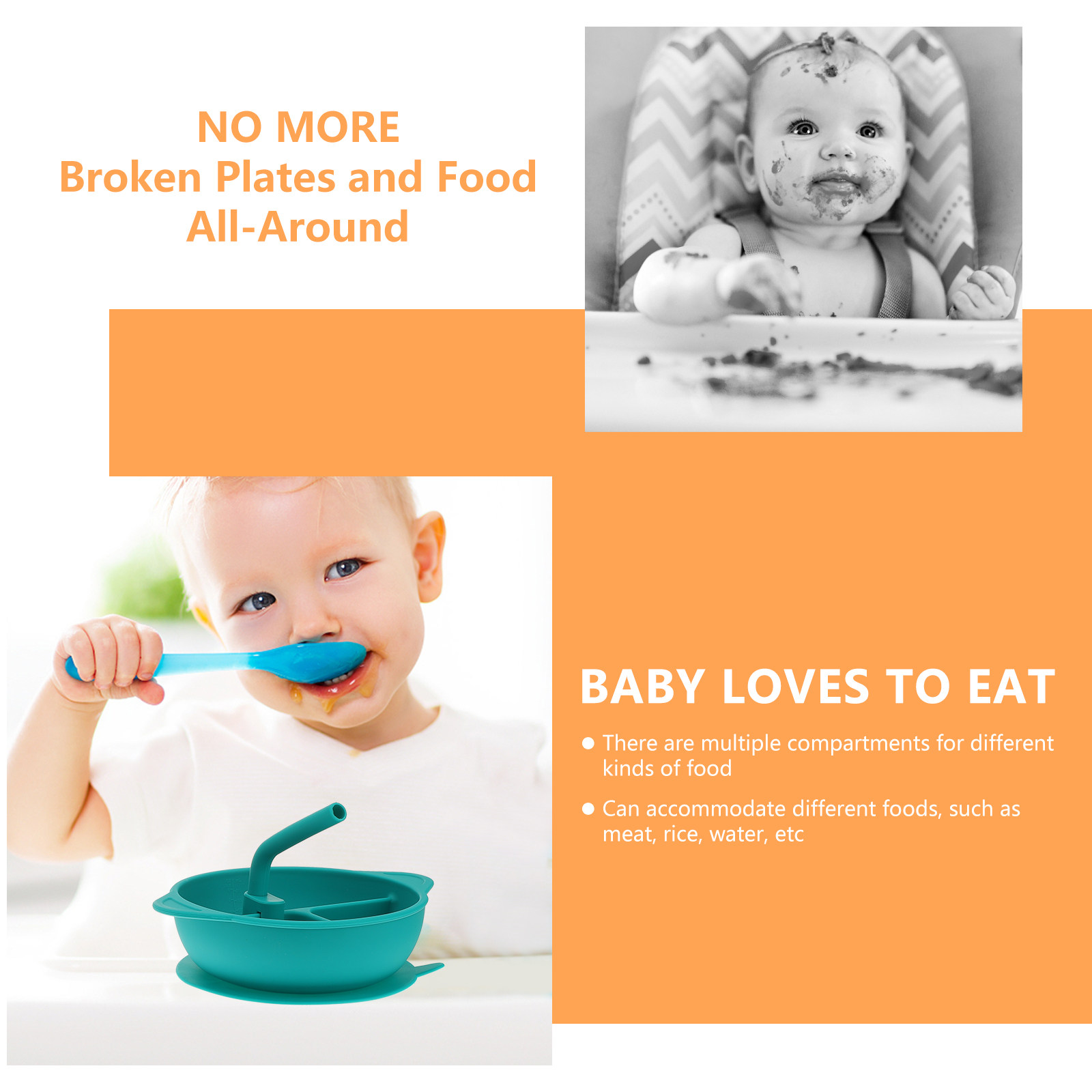 1 Stück bruchsicherer Silikon- – Baby Food Dinner Bewertung und Preis