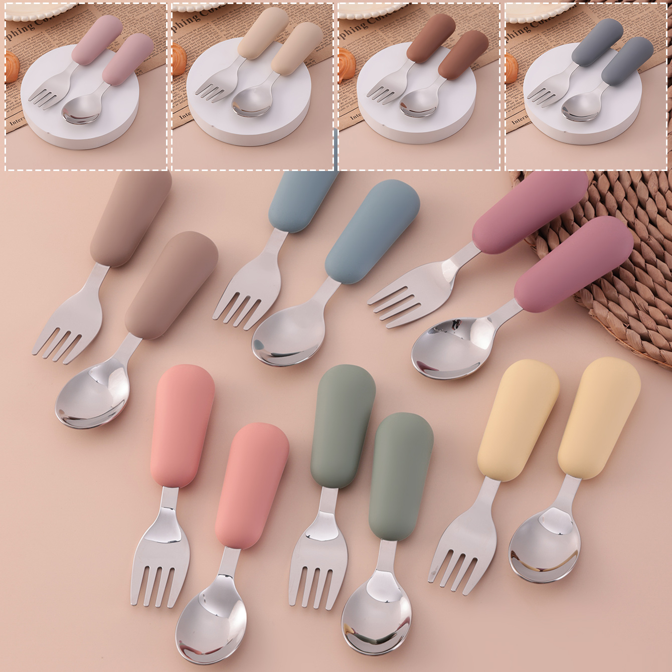 Farbe Kinder 2PCS Edelstahl Ga – Baby Food Utensils Bewertung und Preis