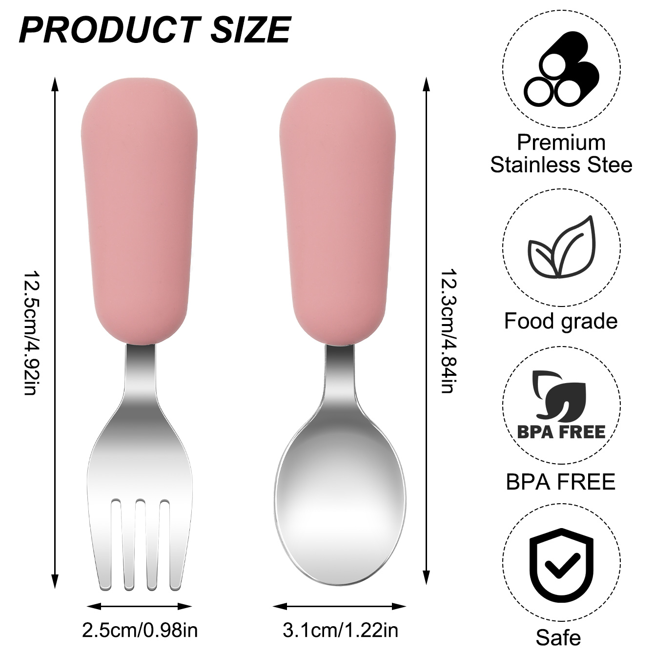 Farbe Kinder 2PCS Edelstahl Ga – Baby Food Utensils Bewertung und Preis