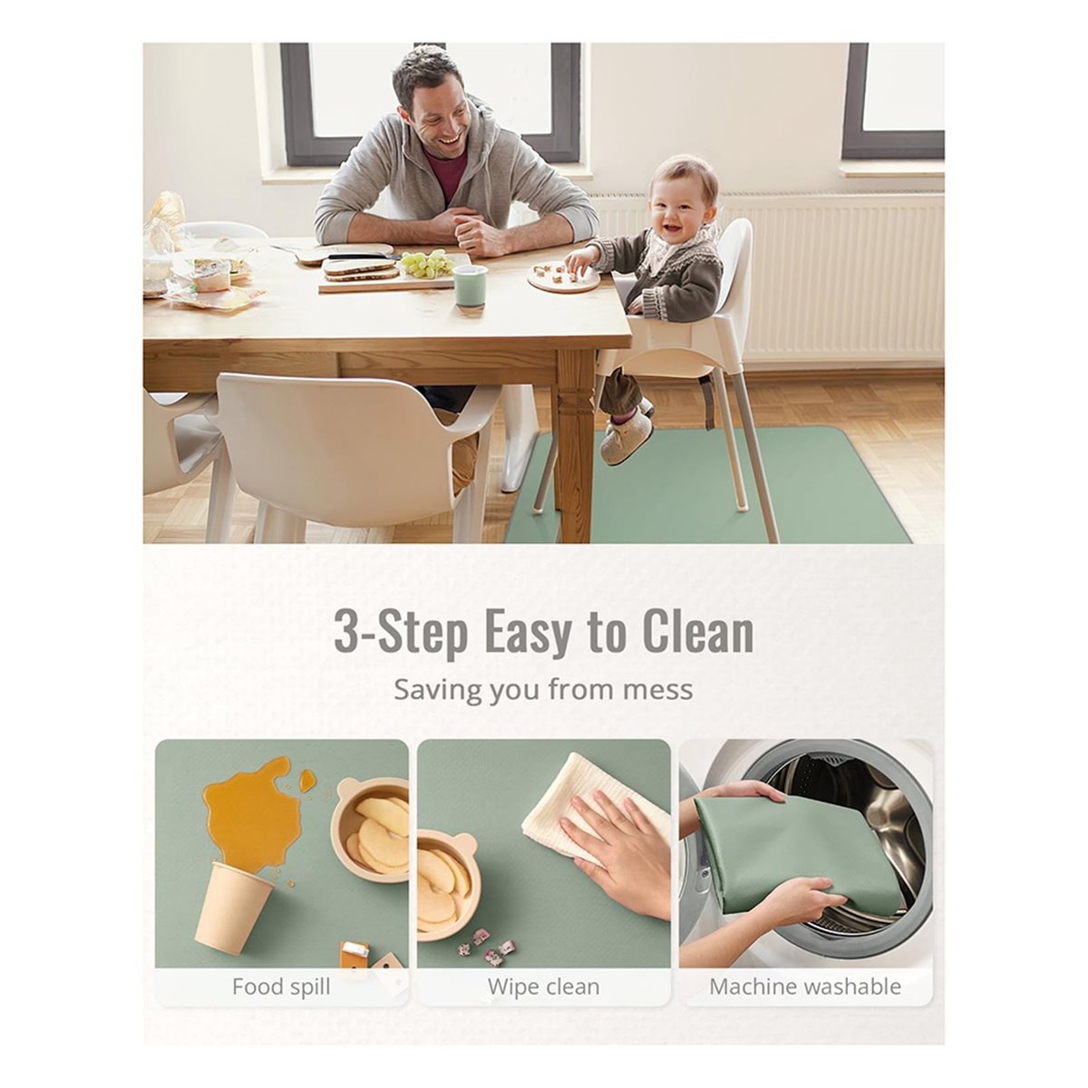 FUA@ Baby-Spritzschutzmatte fü – Highchair Splash Mat Bewertung und Preis